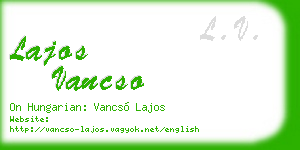 lajos vancso business card